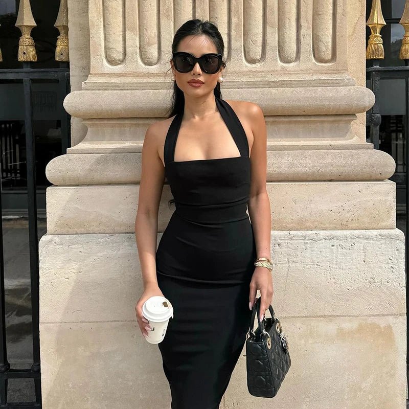 Yssa Halter Neck Bodycon Maxi Dress