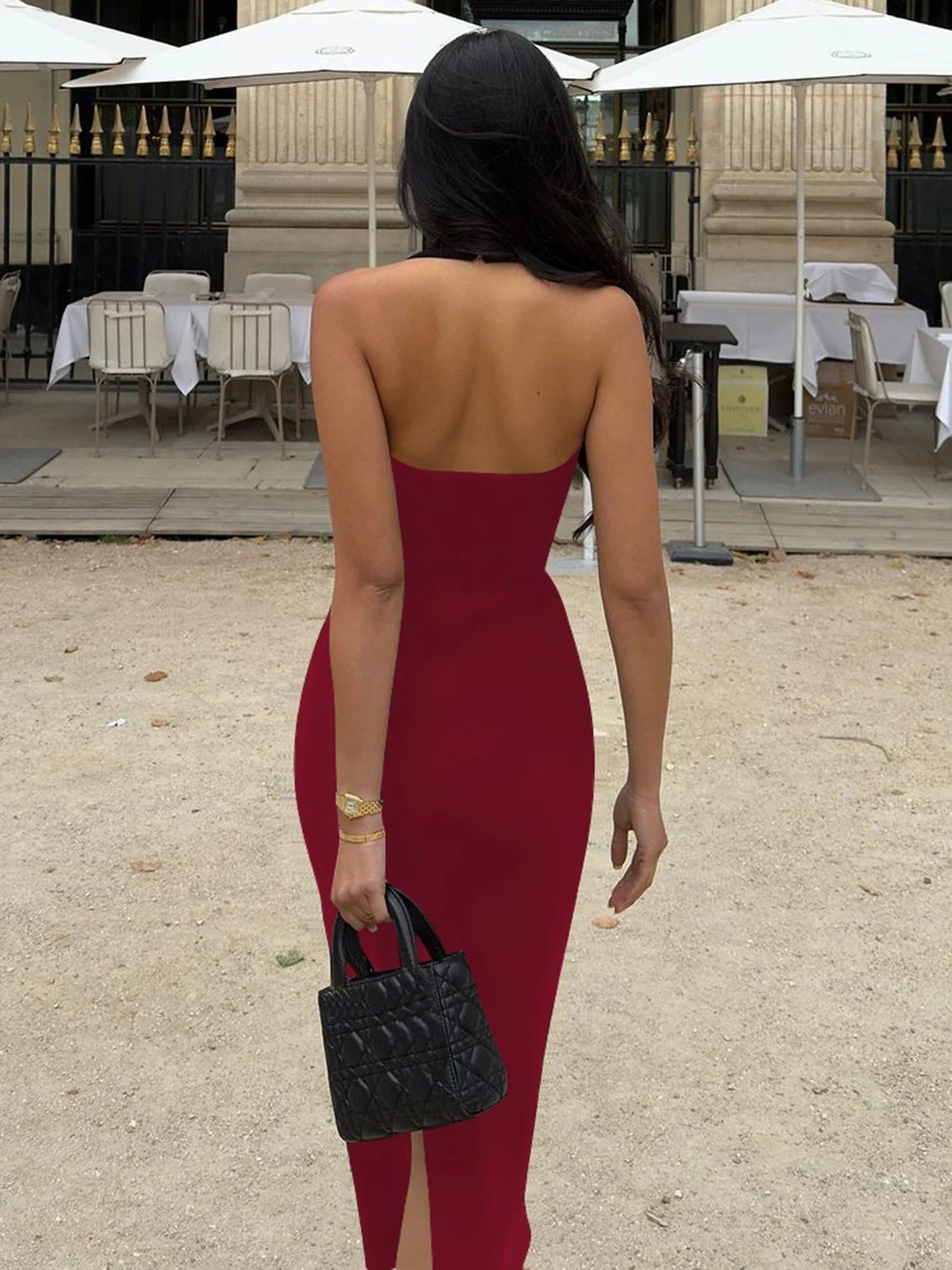 Yssa Halter Neck Bodycon Maxi Dress