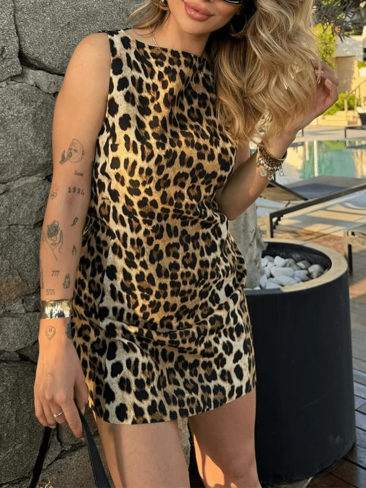 Chantal Leopard Mini Dress