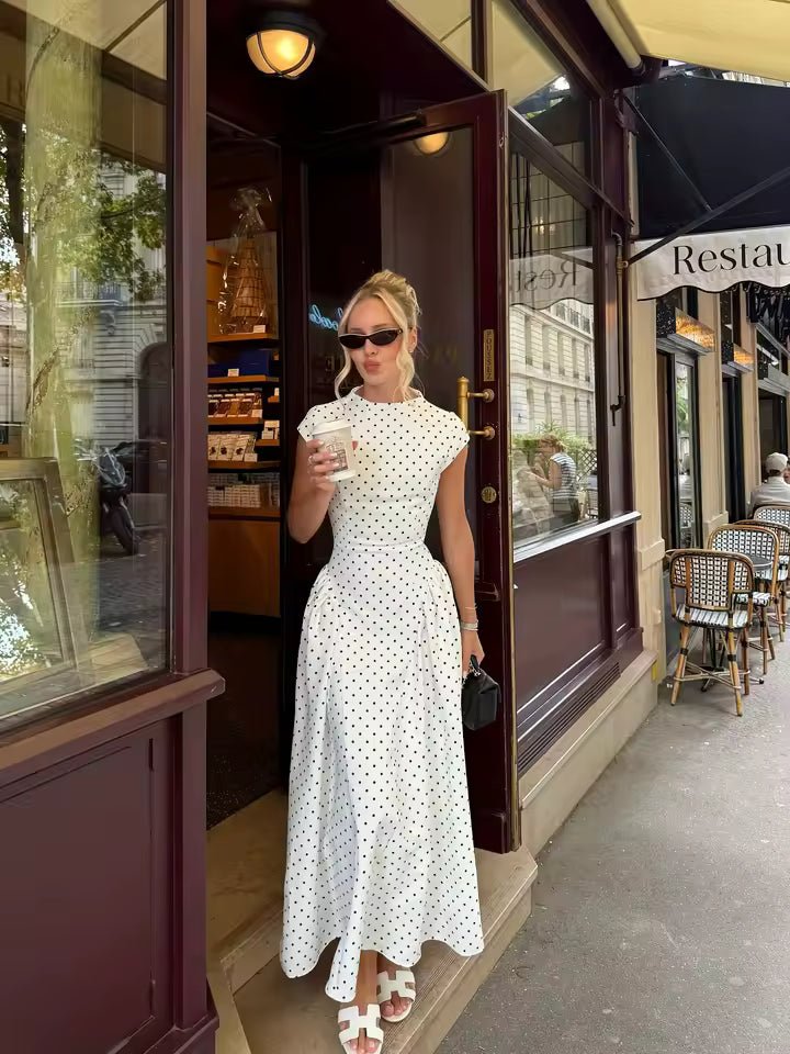 Sienna Flare Maxi Dress with Cap Sleeves
