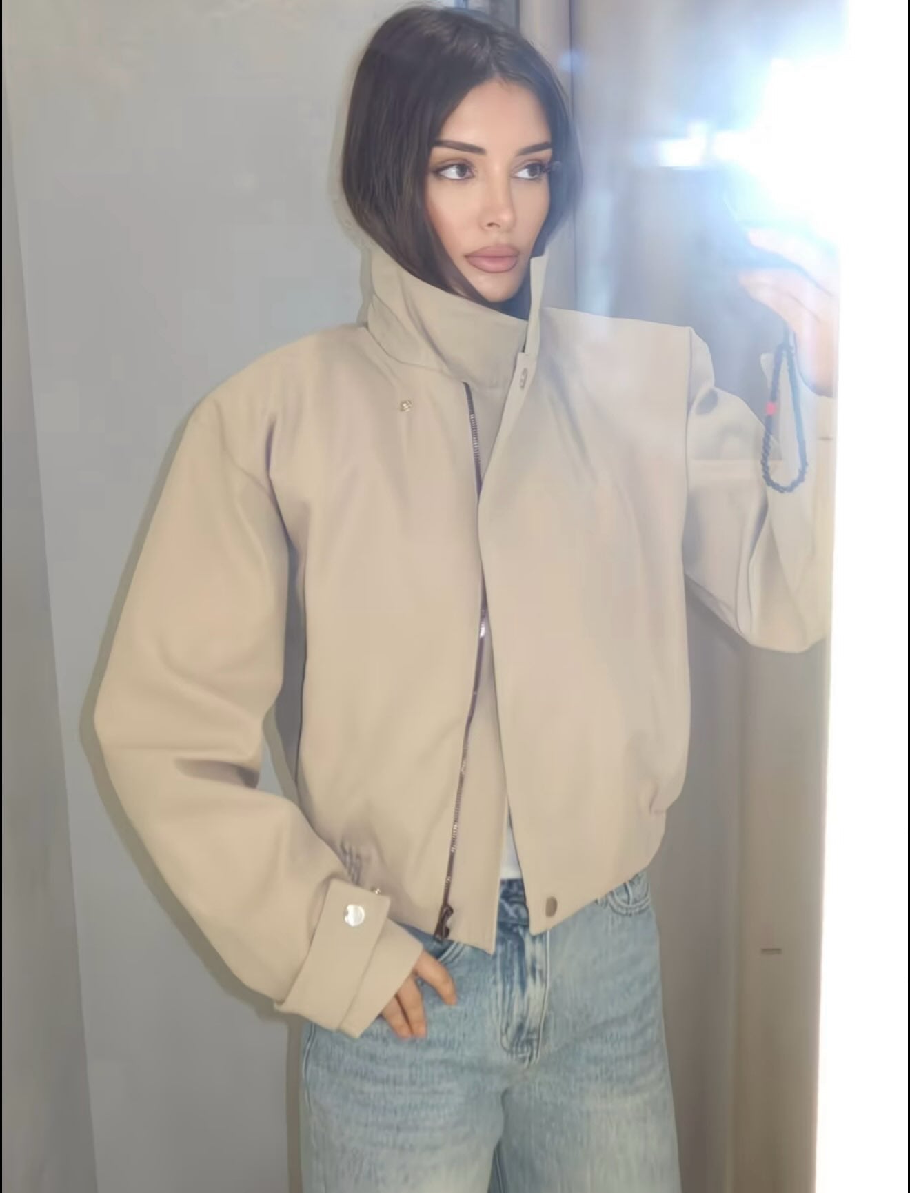 Helena Cropped Bomber Jacket