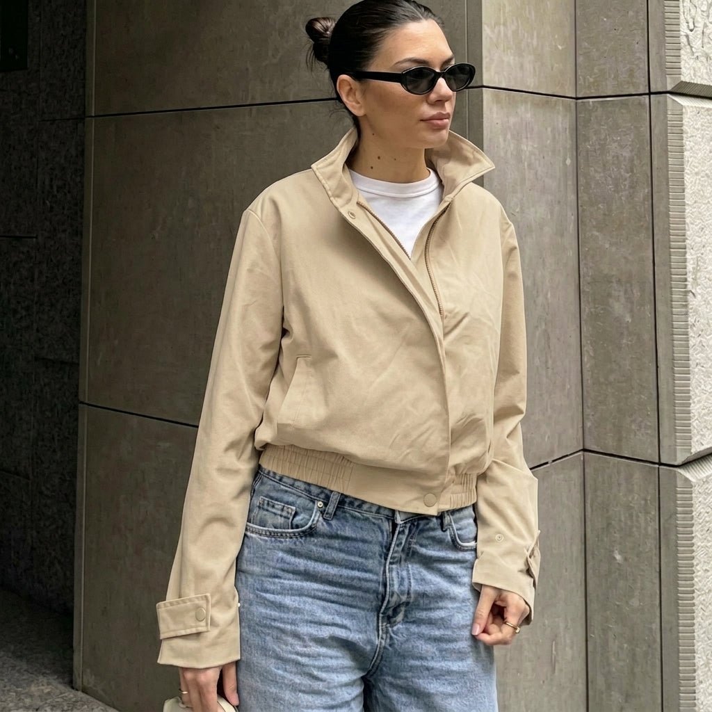 Helena Cropped Bomber Jacket