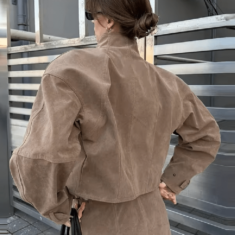 Emily Faux Suede Zip Jacket
