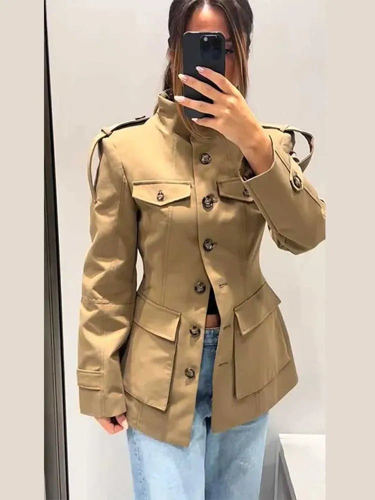 Anna Tailored Stand Collar Jacket