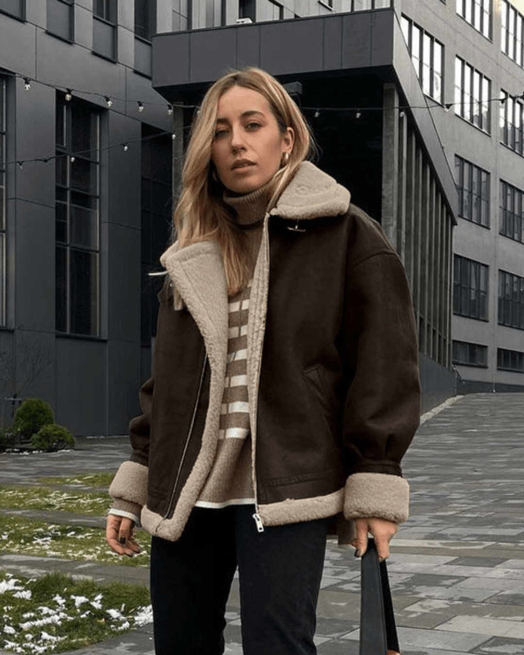 Gina Suede Faux Leather Jacket
