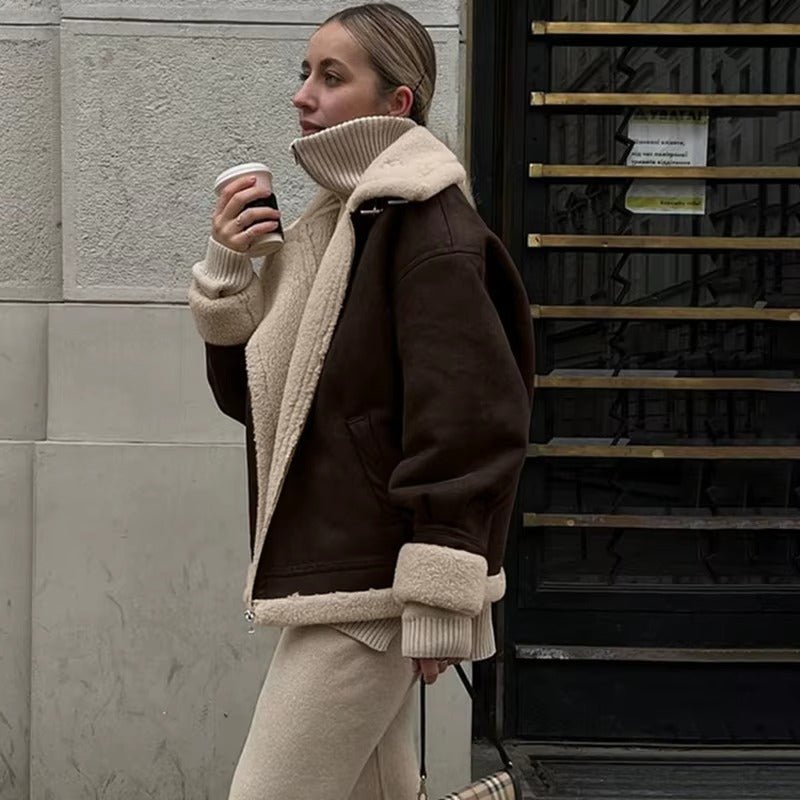 Gina Suede Faux Leather Jacket