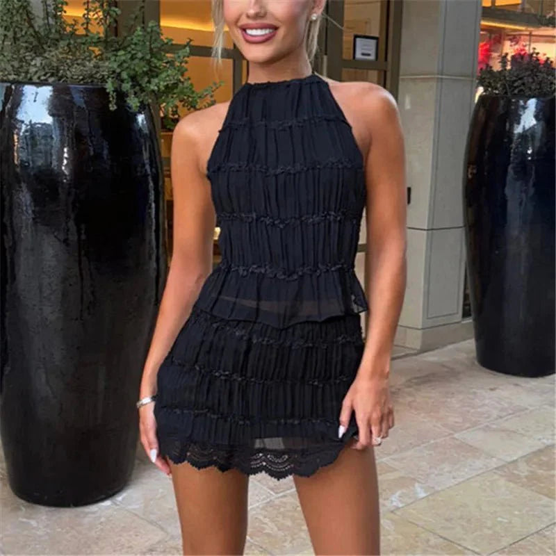 Rosalie Two-Piece Lace Mesh Set