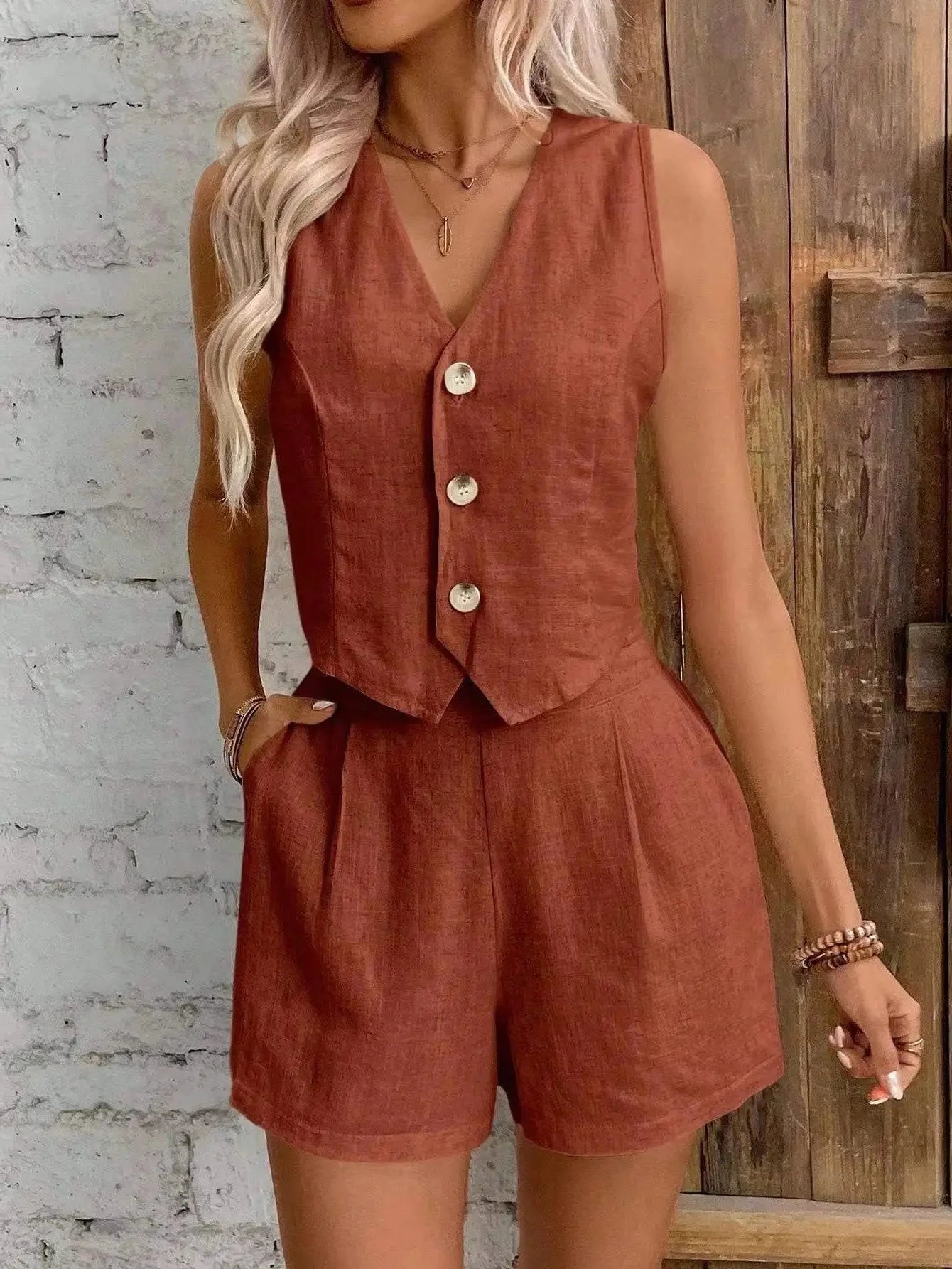Iris Cotton Linen Two-Piece Set