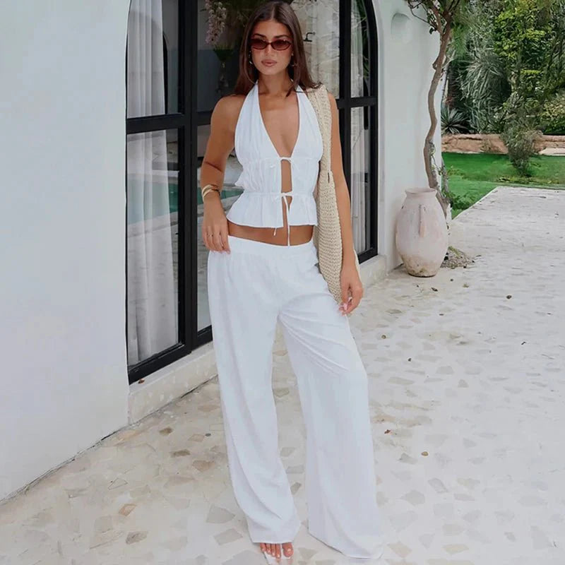 Kira Halter Cotton Two-Piece Set