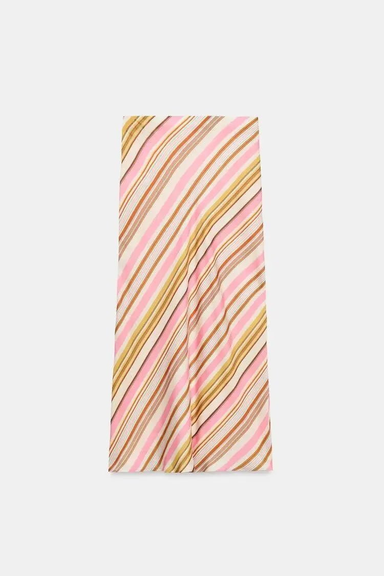 Marlowe Bohemian Striped Satin Two-Piece Set