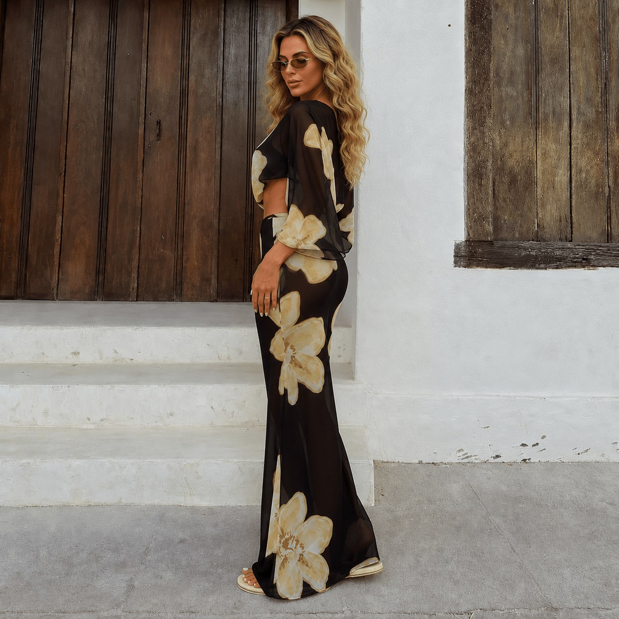 Elena Floral Maxi Skirt Set