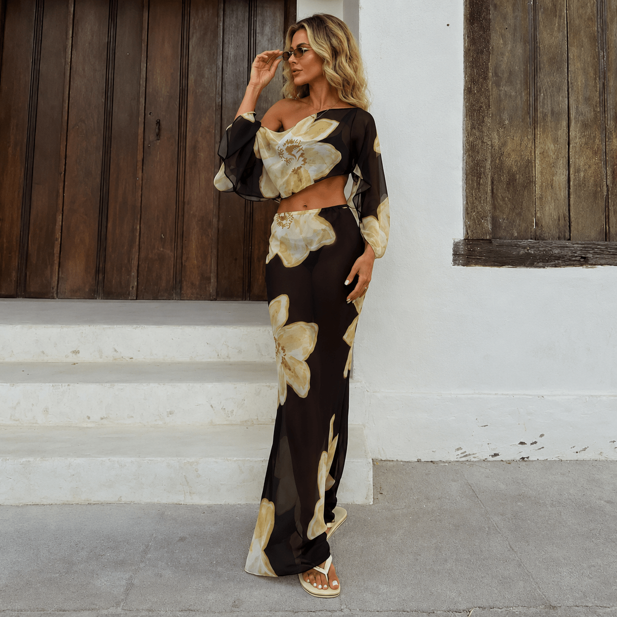 Elena Floral Maxi Skirt Set