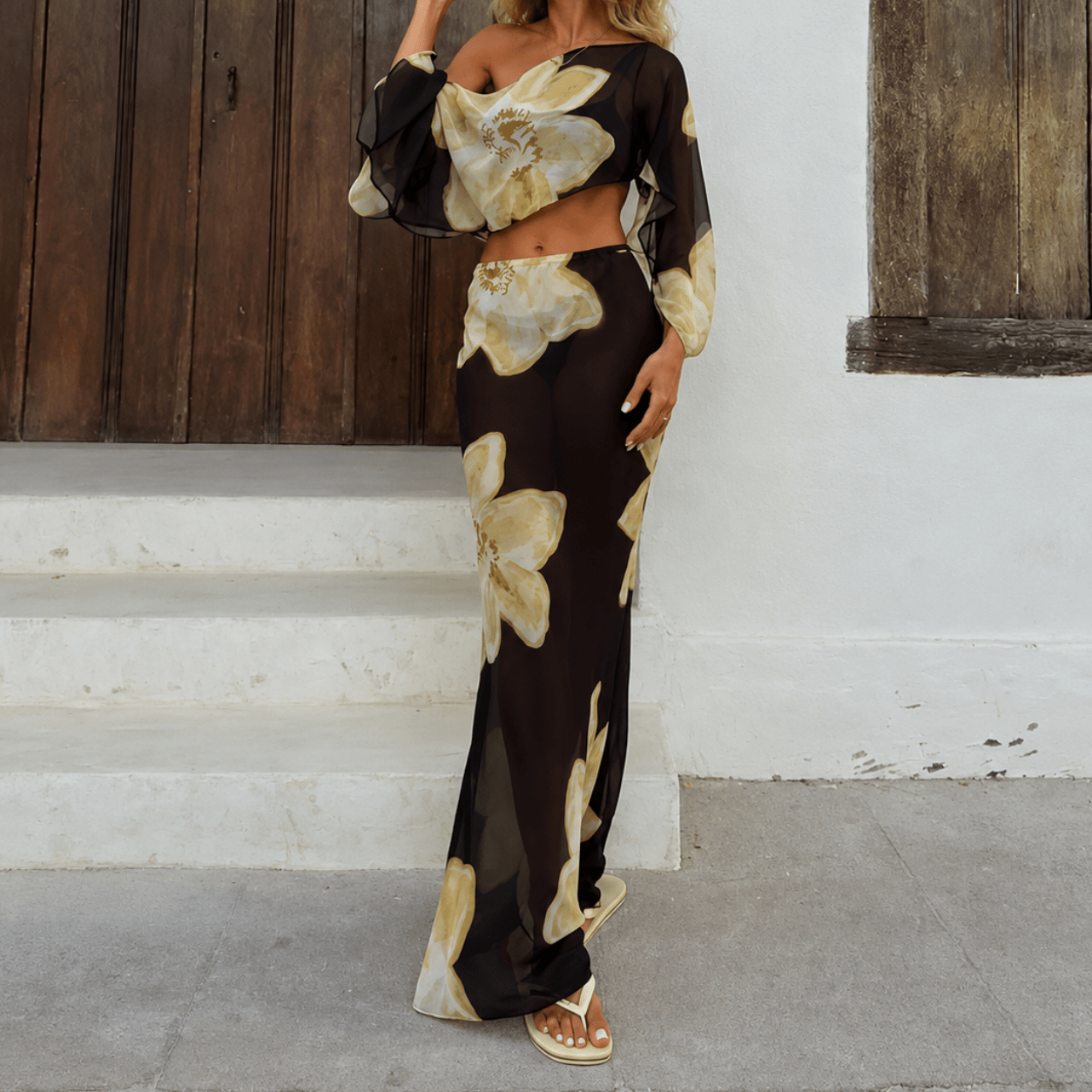 Elena Floral Maxi Skirt Set