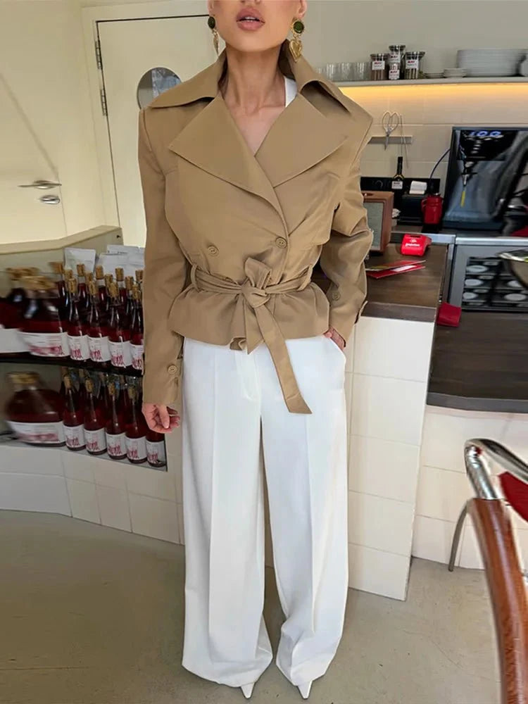 Teresa Lace-Up Cropped Trench