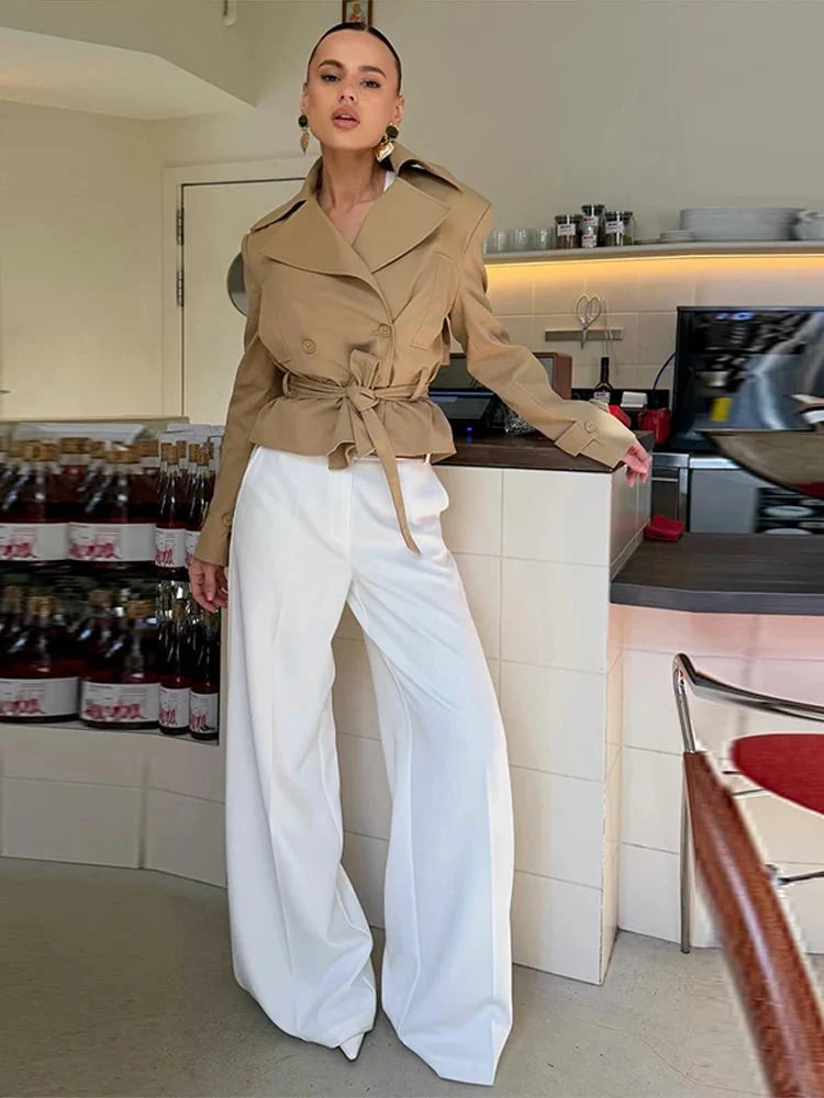 Teresa Lace-Up Cropped Trench