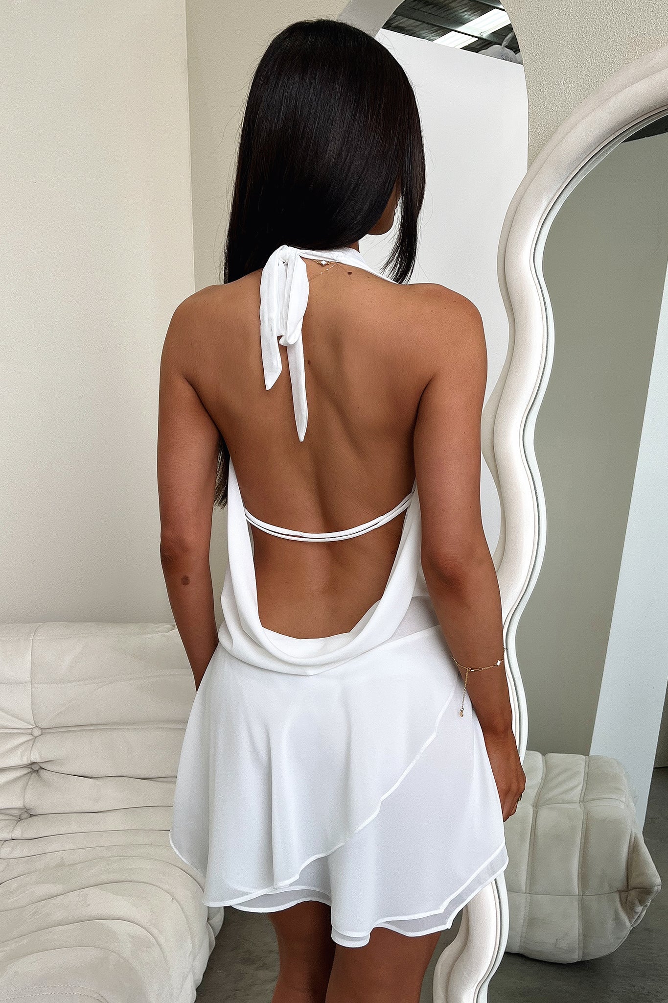 ZEYA - Aiza Draped Deep Neck Mini Dress