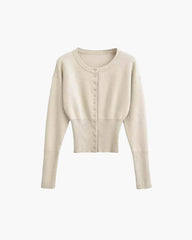Alicia Cardigan Sweater with Round Neck