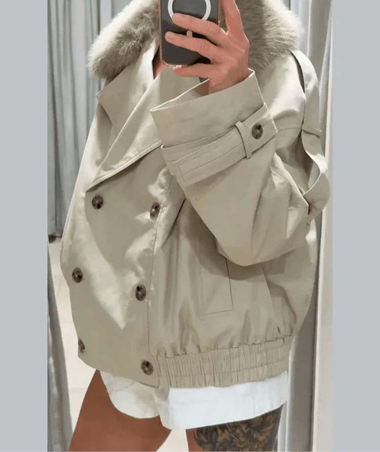 ZEYA - Allison Trench Coat with Faux Fur