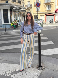 Angela Low-Rise Striped Trousers