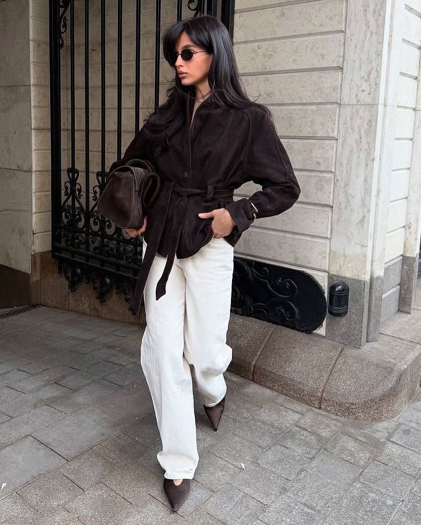 ZEYA - Annie Belted Suede Trench Coat