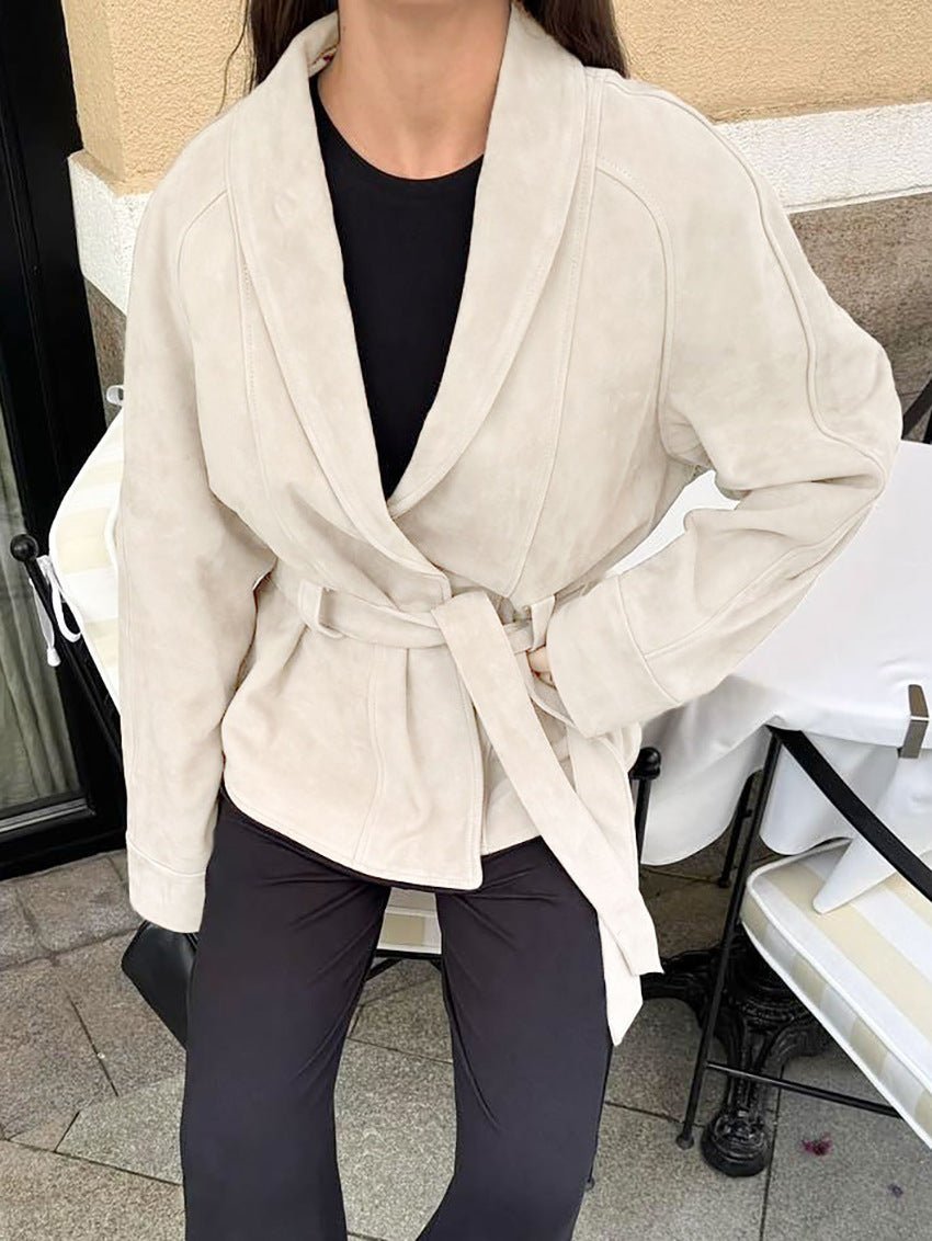 ZEYA - Annie Belted Suede Trench Coat