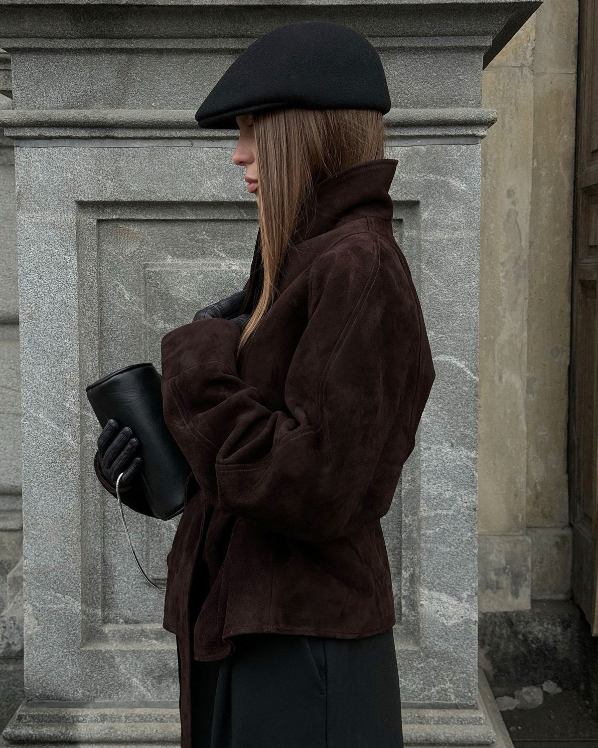 ZEYA - Annie Belted Suede Trench Coat