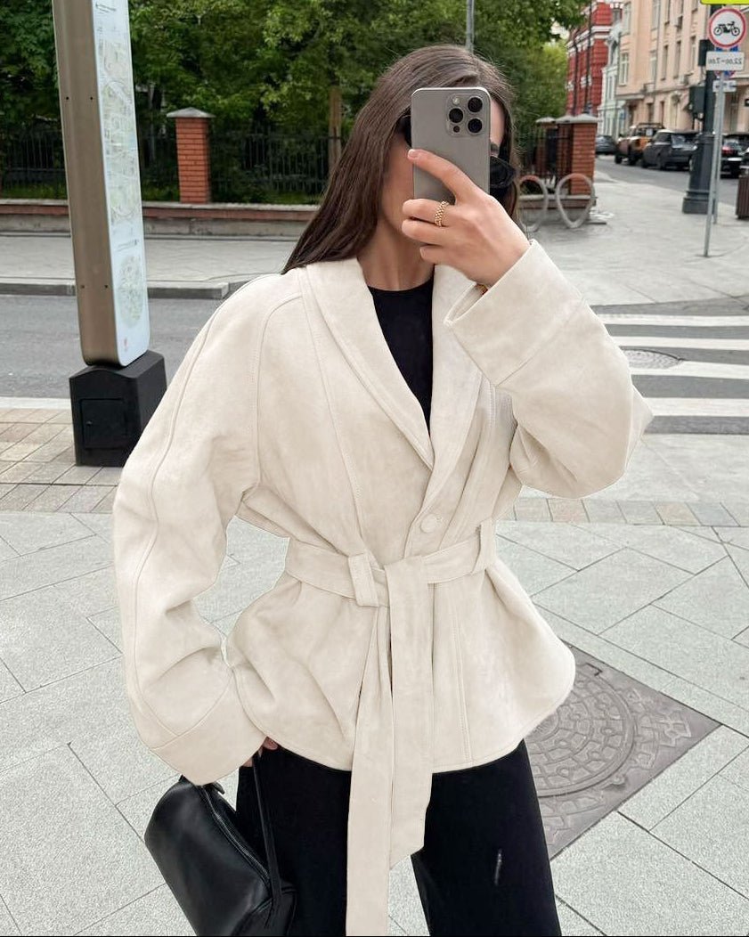 ZEYA - Annie Belted Suede Trench Coat