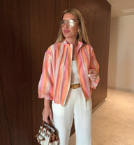 Audrey Striped Bomber Jacket