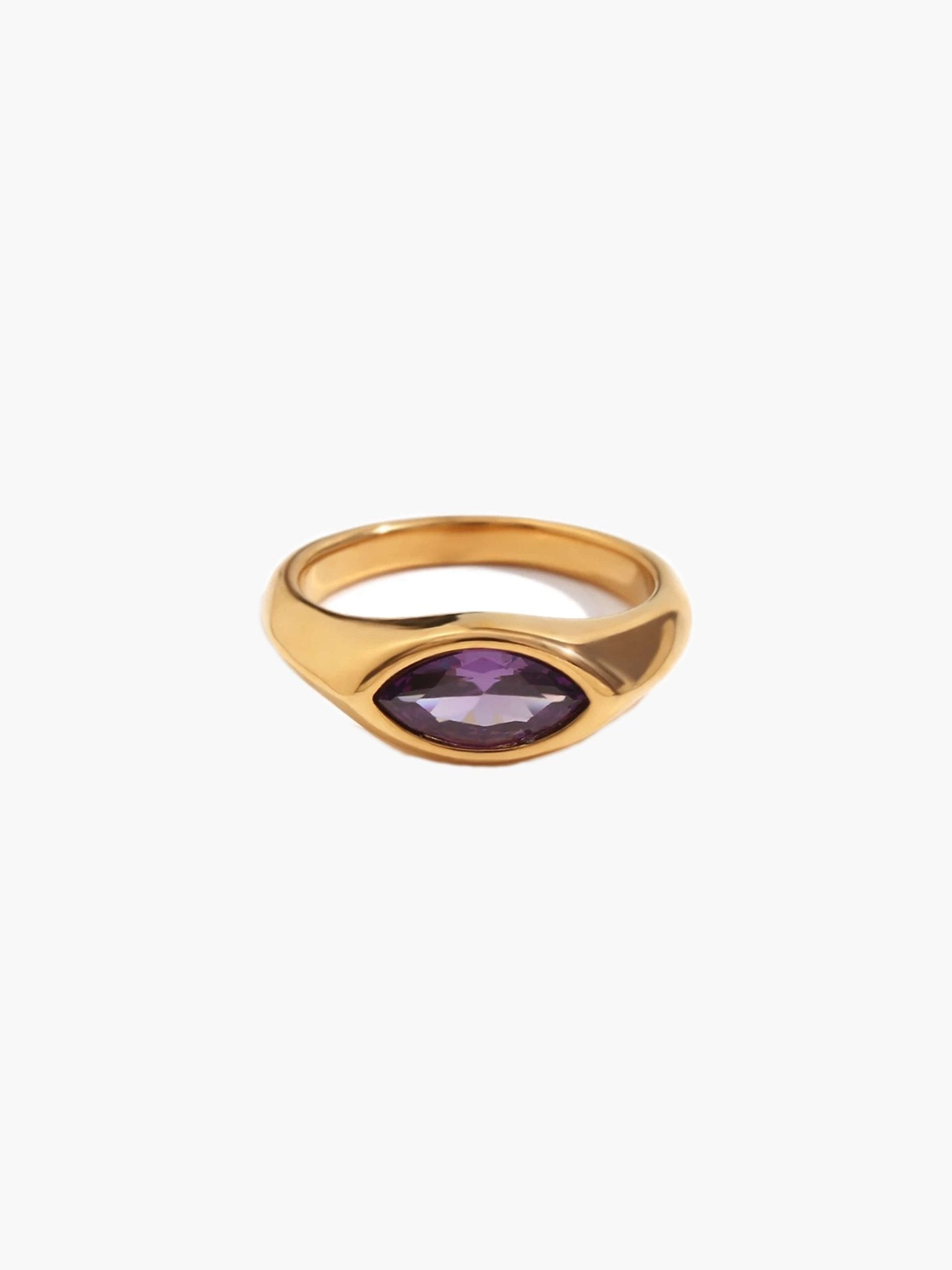 ZEYA - Aurora Ring - Colorful Horse Eye Zircon Ring in Durable Hypoallergenic Steel