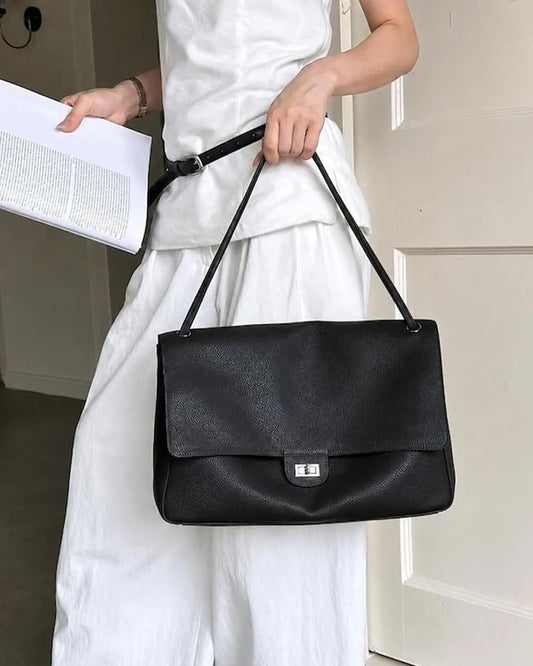ZEYA - Ava Maxi Flap Leather Shoulder Bag