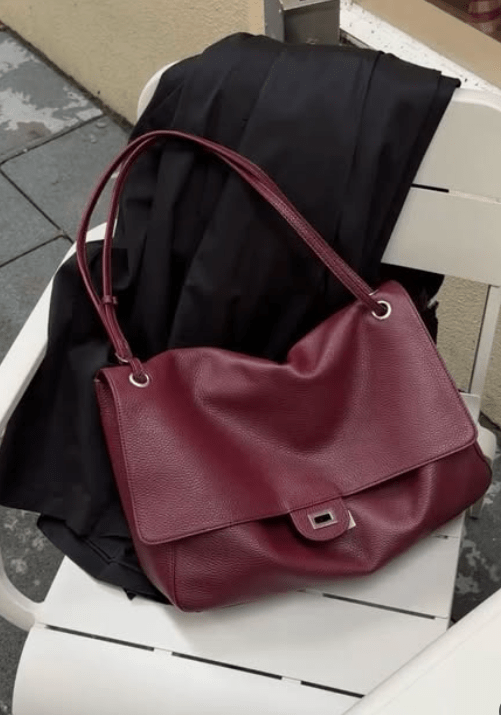 ZEYA - Ava Maxi Flap Leather Shoulder Bag