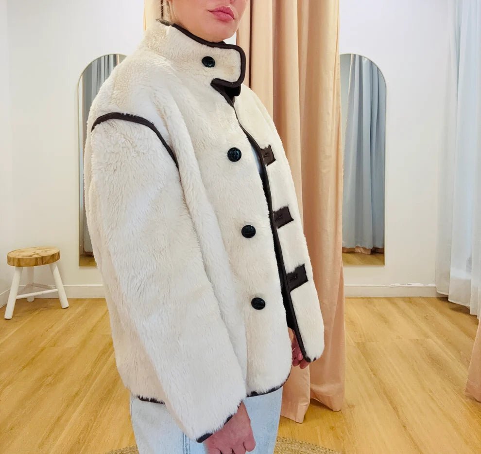 ZEYA - Averie Funnel Neck Sherpa Jacket