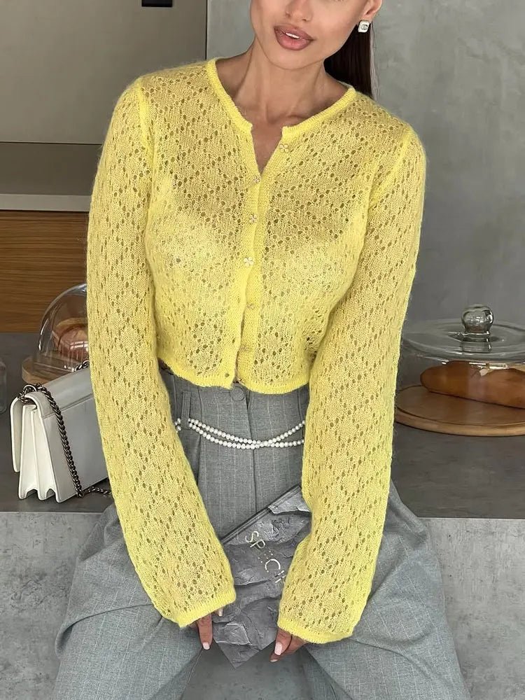 ZEYA - Beverly Hollow Cropped Cardigan