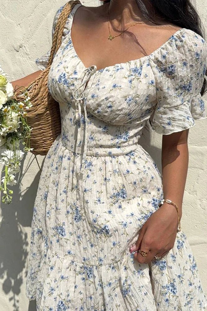 ZEYA - Bianca Floral Lace - Up Mini Dress