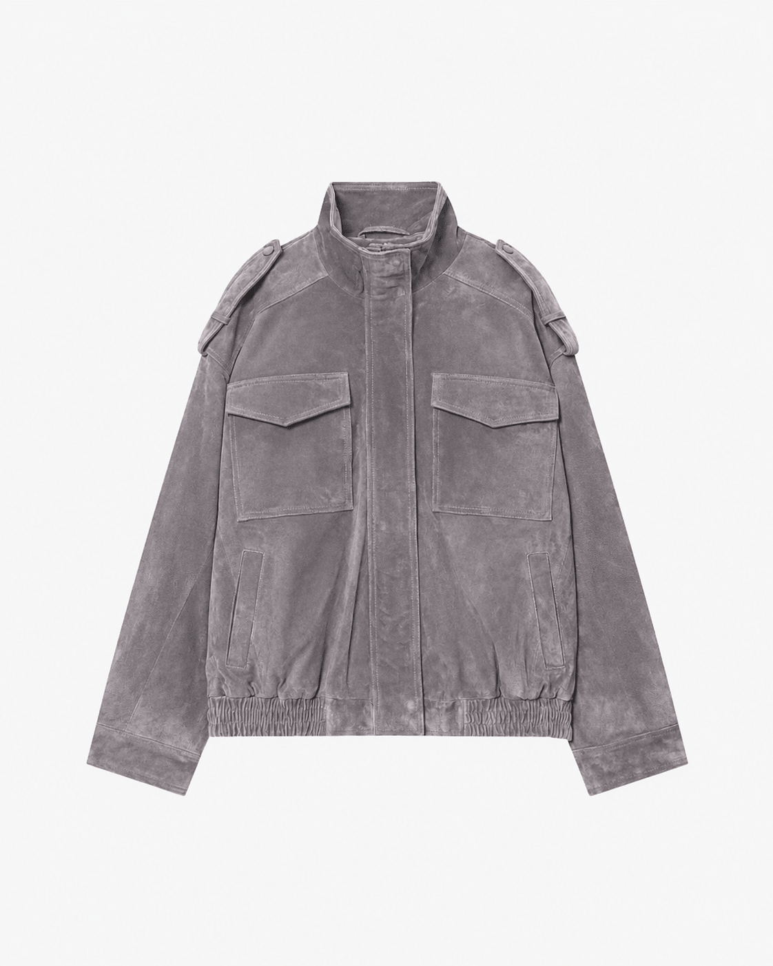 ZEYA - Bianca High Neck Suede Pocket Jacket