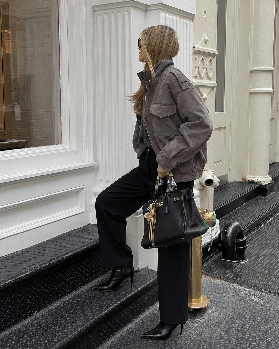 ZEYA - Bianca High Neck Suede Pocket Jacket