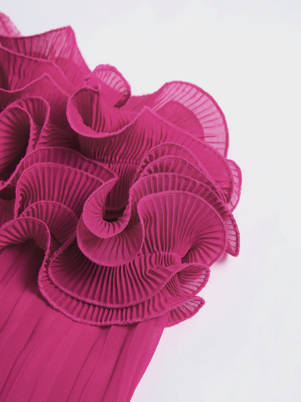 Bianca Mesh Rosette Pleated Tube Dress