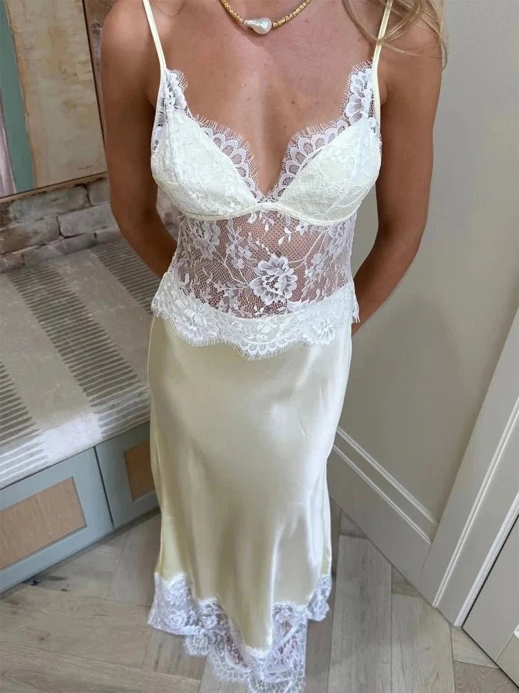 ZEYA - Bianca Off-Shoulder Lace Satin Dress