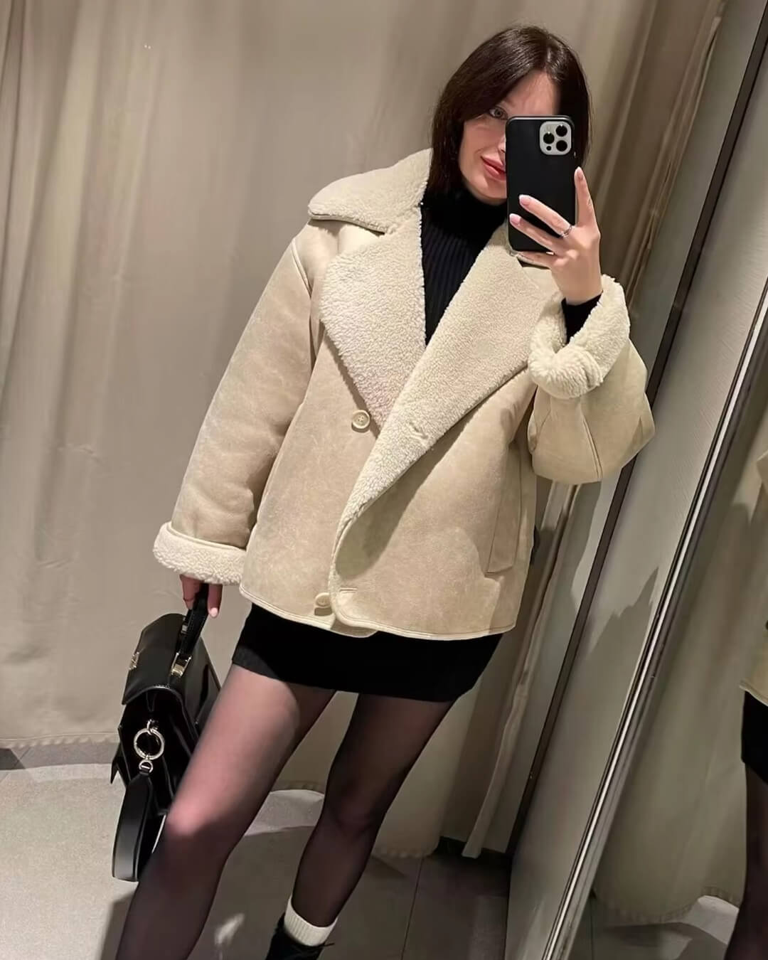 ZEYA - Blythe Sherpa Faux Leather Jacket