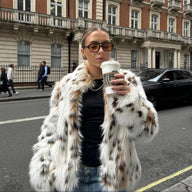 Camella Leopard Faux Fur Coat