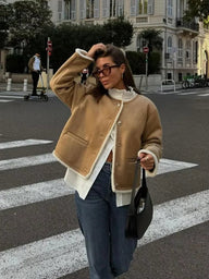 Candace Faux Fur Suede Coat