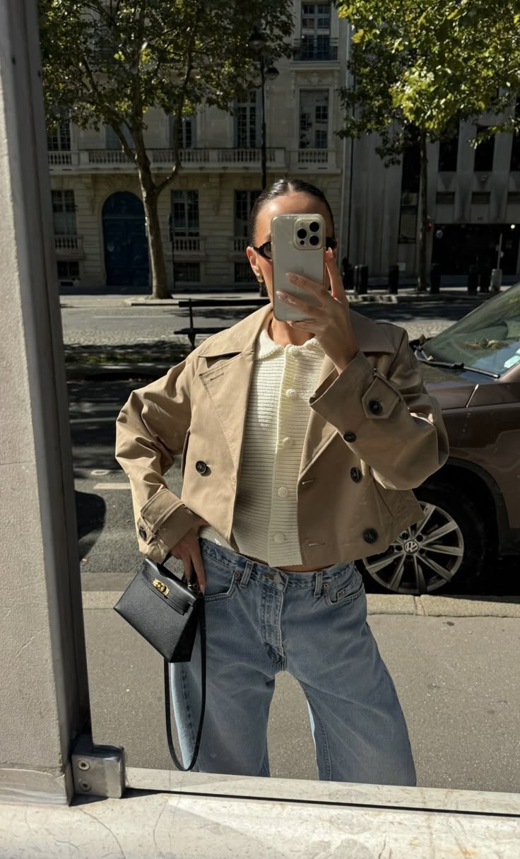 ZEYA - Carla Cropped Double Breasted Trench Coat