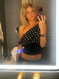 Deana Skew Collar Polka Dot Top