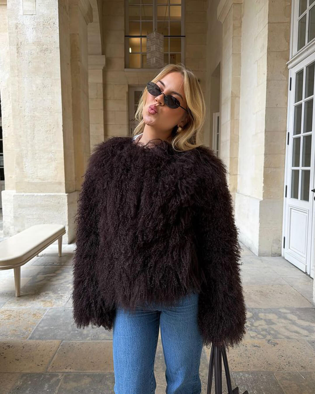 ZEYA - Diana Fluffy Cropped Faux Fur Coat