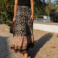 Maricar Boho Printed Midi Swing Skirt