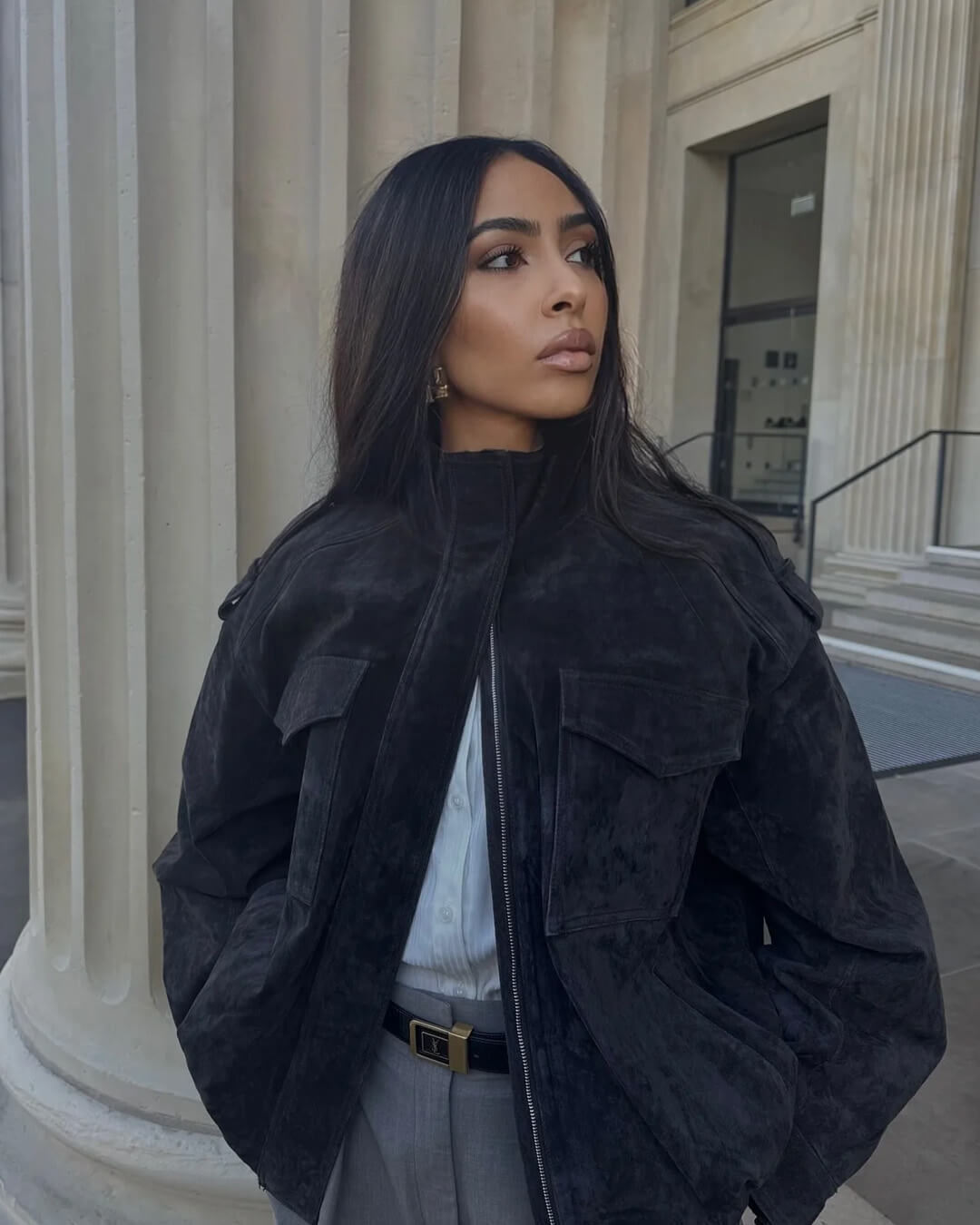 ZEYA - Elisse Suede Bomber Jacket