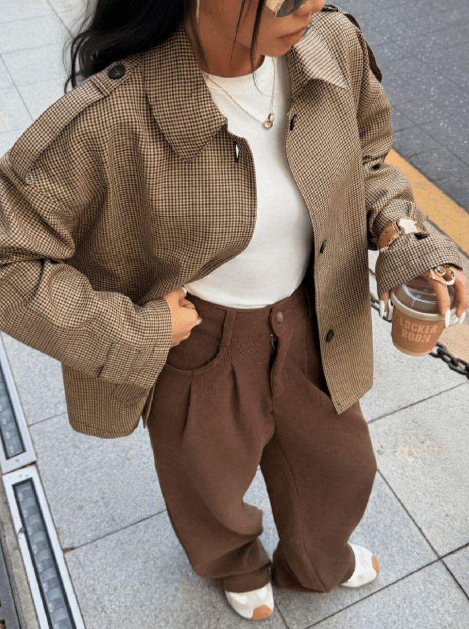 ZEYA - Ellen Houndstooth Plaid Blazer