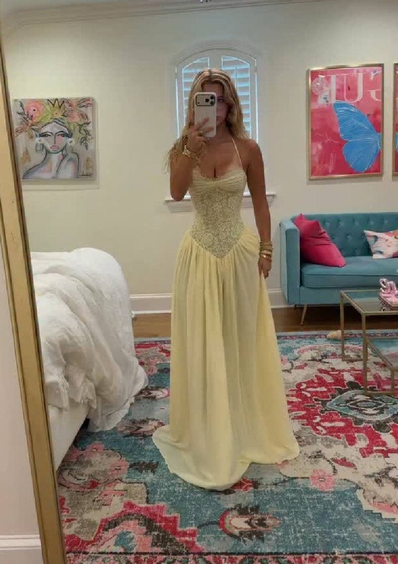 ZEYA - Erica Halter Corset Maxi Dress