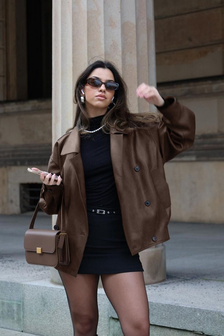 ZEYA - Helen Vintage Faux Leather Coat
