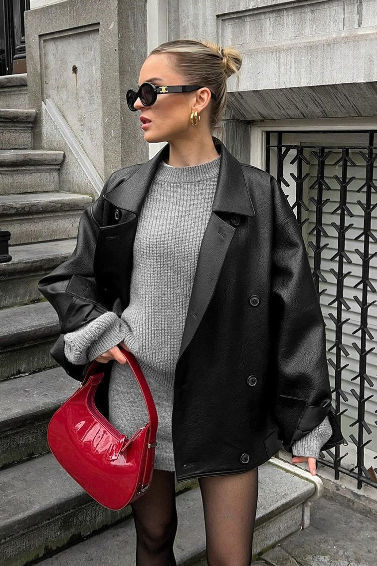 ZEYA - Helen Vintage Faux Leather Coat